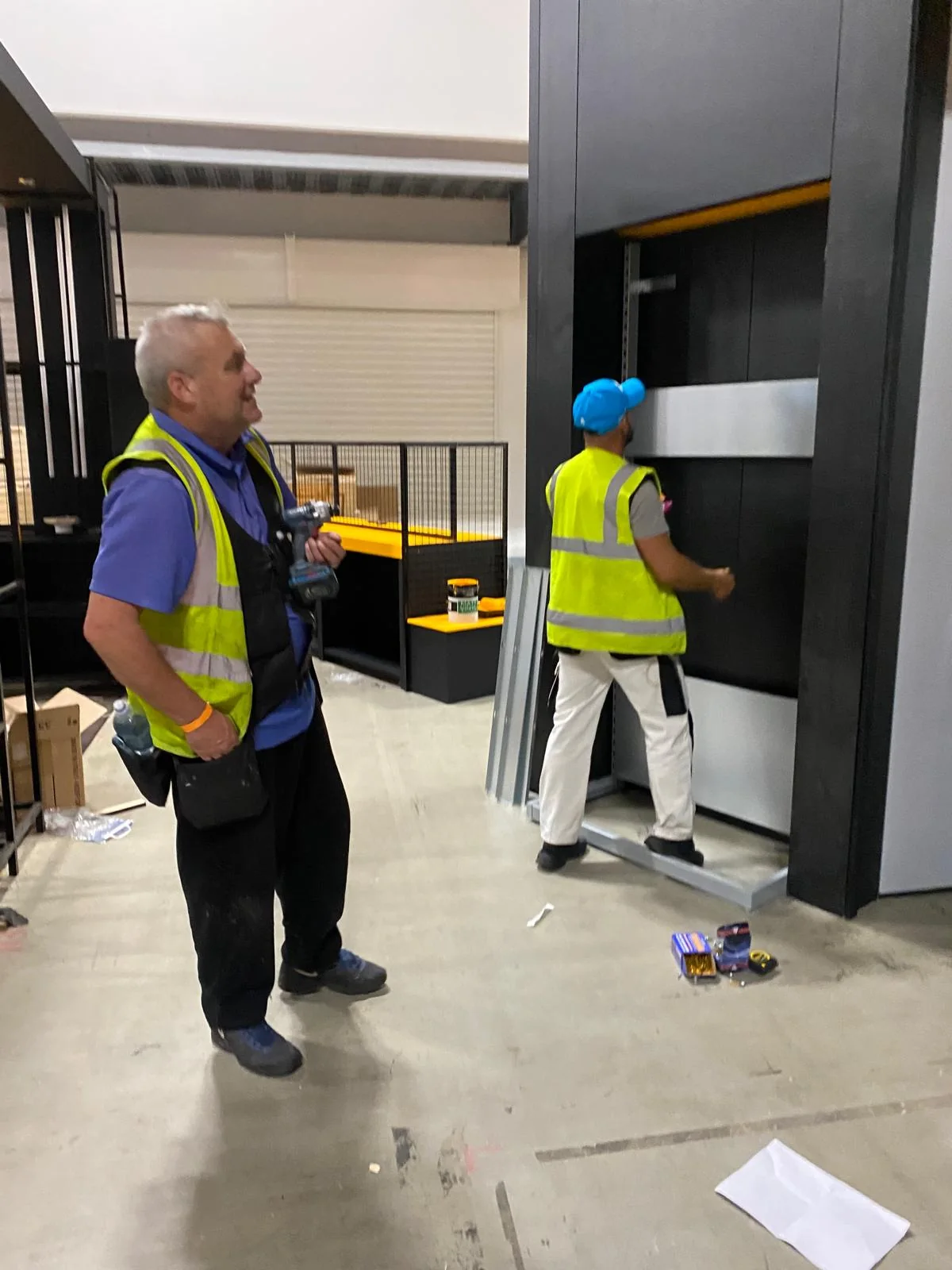 Retail display bay under construction